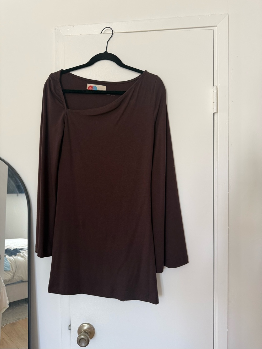 Free People Chocolate Brown Long Sleeve Tunic